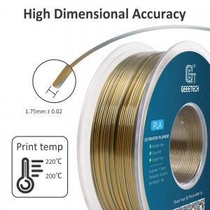 {6KG} PLA Silk Dual Color 3D Printer Filament 1.75mm 1kg/roll (Gold+Silver)