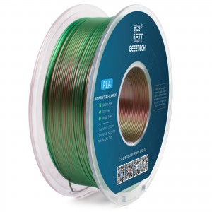 Geeetech Dual Silk PLA Filament 1.75 mm, 3D Printer PLA Silk Filament 1 kg/Spool, green and red