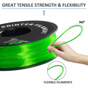 {10KG} TPU Transparent Green 3D Printer Filament 1.75mm 1kg/roll