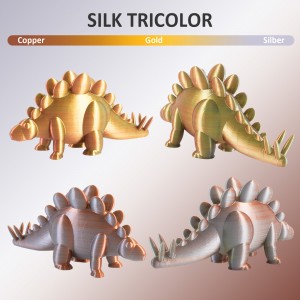 PLA Silk Tri-Color 3D Printer Filament 1.75mm 1kg/roll ( Gold+Silver+Copper )
