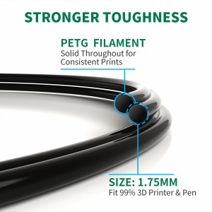 PETG Black 3D Printer Filament 1.75mm 1kg/roll
