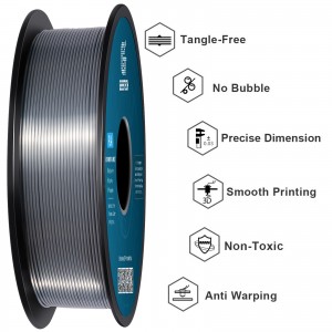 PLA Silk Silver 3D Printer Filament 1.75mm 1kg/roll