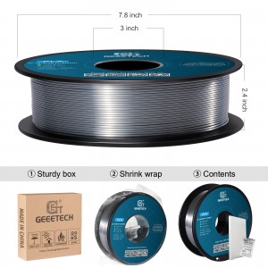 PLA Silk Silver 3D Printer Filament 1.75mm 1kg/roll