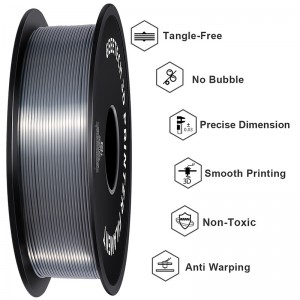 {6KG} PLA Silk Silver 3D Printer Filament 1.75mm 1kg/roll