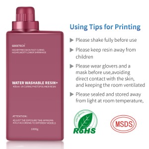 White Resin, Geeetech UV 405nm Rapid Resin, Water Washable, for LCD/DLP/SLA 3D Printers, 1KG