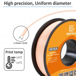 HS-PLA Skin 3D Printer Filament 1.75mm 1kg/roll