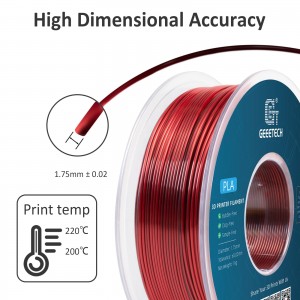 PLA Silk Dual  3D Printer Filament 1.75mm 1kg/roll (Black+ Red)
