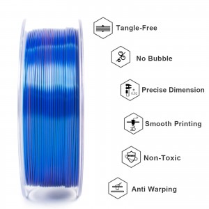 PLA  Silk Tri-Color  3D Printer Filament 1.75mm 1kg/roll (Red+Blue+Green)