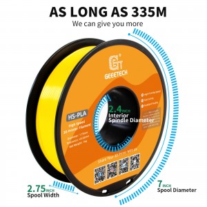 HS-PLA Yellow 3D Printer Filament 1.75mm 1kg/roll