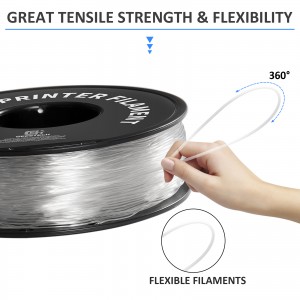 TPU Transparent 3D Printer Filament 1.75mm 1kg/roll