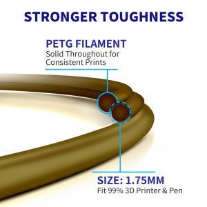 PETG Metallic Brown 3D Printer Filament 1.75mm 1KG/Roll