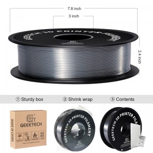 PLA Silk Silver 3D Printer Filament 1.75mm 1kg/roll
