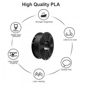 PLA  Matte Black 3D Printer Filament 1.75mm 1kg/roll