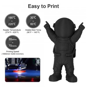 PLA  Matte Black 3D Printer Filament 1.75mm 1kg/roll
