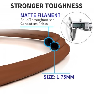 PLA  Matte Brown 3D Printer Filament 1.75mm 1kg/roll