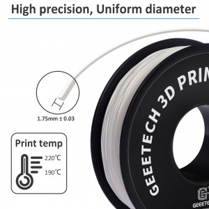 TPU White 3D Printer Filament 1.75mm 1kg/roll