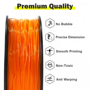 TPU Orange 3D Printer Filament 1.75mm 1kg/roll