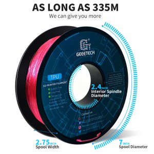 TPU Pink 3D Printer Filament 1.75mm 1kg/roll