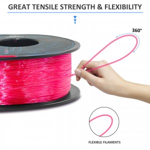 TPU Pink 3D Printer Filament 1.75mm 1kg/roll