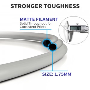 PLA  Matte Light Grey 3D printer Filament 1.75mm 1kg/roll