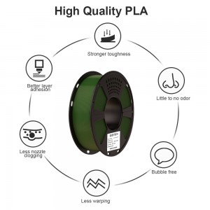 {10KG}PLA Matte Green 3D Printer Filament 1.75mm 1kg/roll