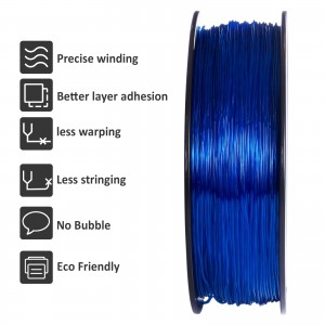 {8KG} TPU Transparent Blue 3D Printer Filament 1.75mm 1kg/rol8