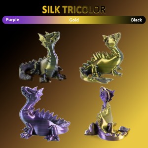 PLA Silk Tri-Color 3D Printer Filament 1.75mm 1kg/roll  (Purple+Gold+Black )