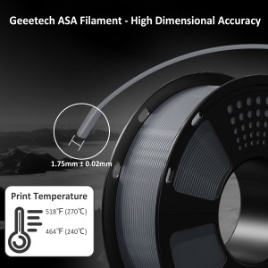 ASA Grey 3D Printer Filament 1.75mm 1kg/roll