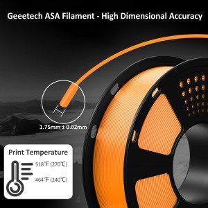 ASA Orange 3D Printer Filament 1.75mm 1kg/roll