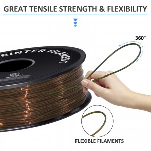 {10KG} TPU Transparent Brown 3D Printer Filament 1.75mm 1kg/roll