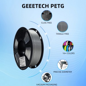 PETG Silver 3D Printer Filament 1.75mm 1kg/roll