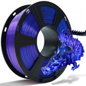PLA Silk Tri-Color 3D Printer Filament 1.75mm 1kg/roll (Blue+Purple+Black)