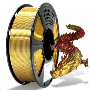 PLA Silk Tri-Color 3D Printer Filament 1.75mm 1kg/roll ( Gold+Silver+Copper )