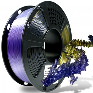 PLA Silk Tri-Color 3D Printer Filament 1.75mm 1kg/roll (Purple+Gold+Black )