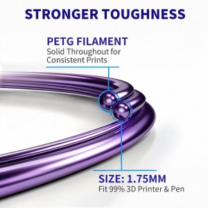PETG  Metal Violet 3D Printer Filament 1.75mm 1KG/Roll