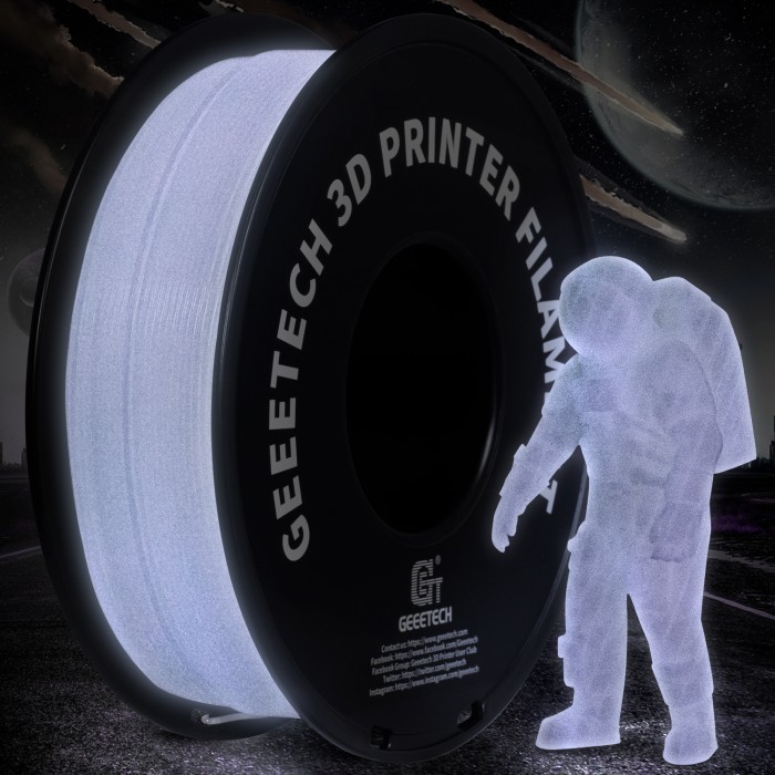 Glow in the Dark PLA White 3D Printer Filament Geeetech