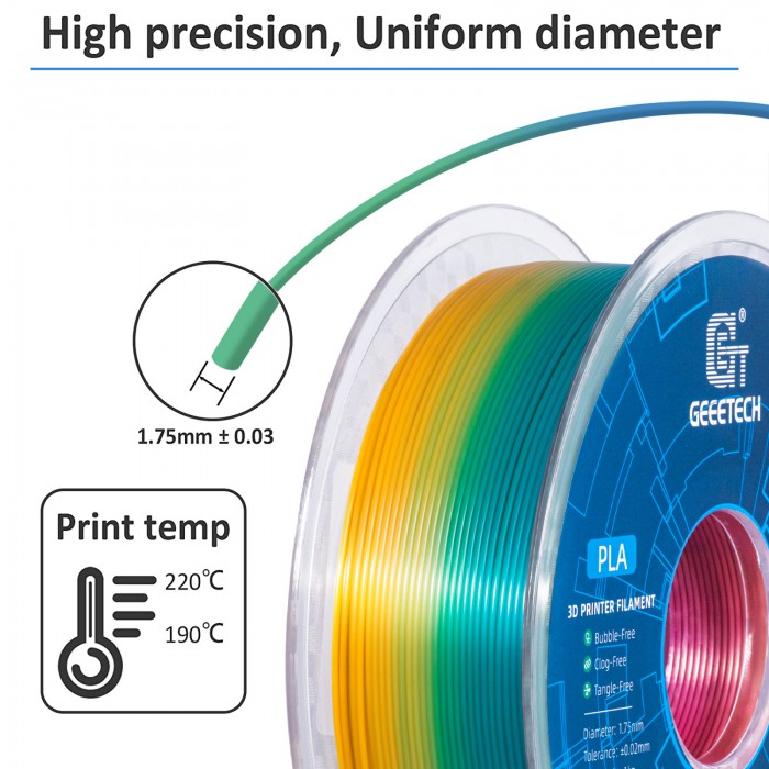 PLA Gradient Color 3D Printer Filament1.75mm Geeetech