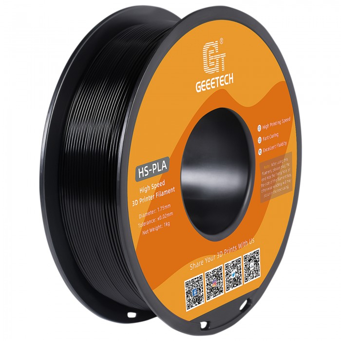 High Speed PLA 3D Printer Filament Black 1.75mm Geeetech