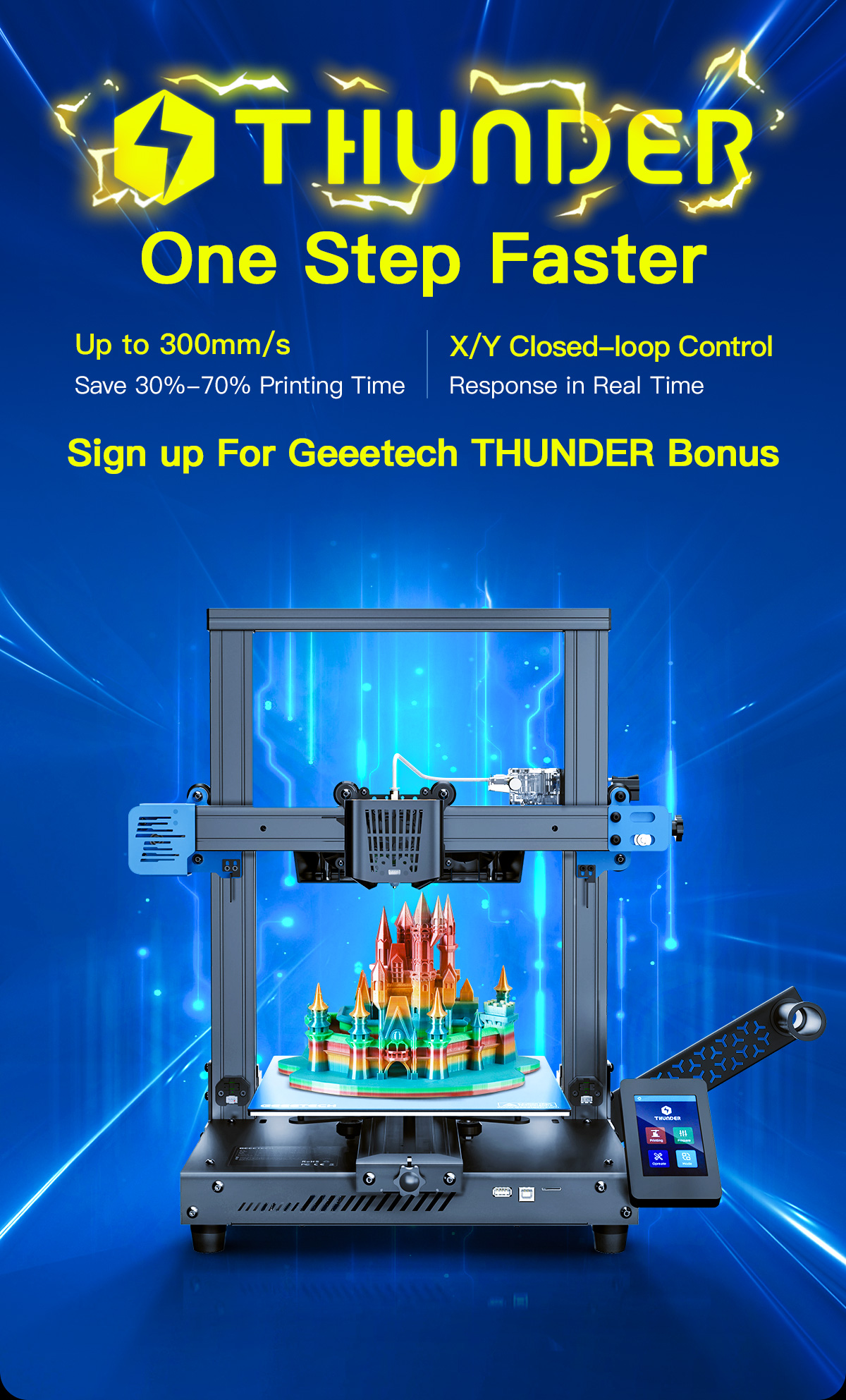 Geeetech Thunder | High Speed 3D printer | Up to 300mm/s