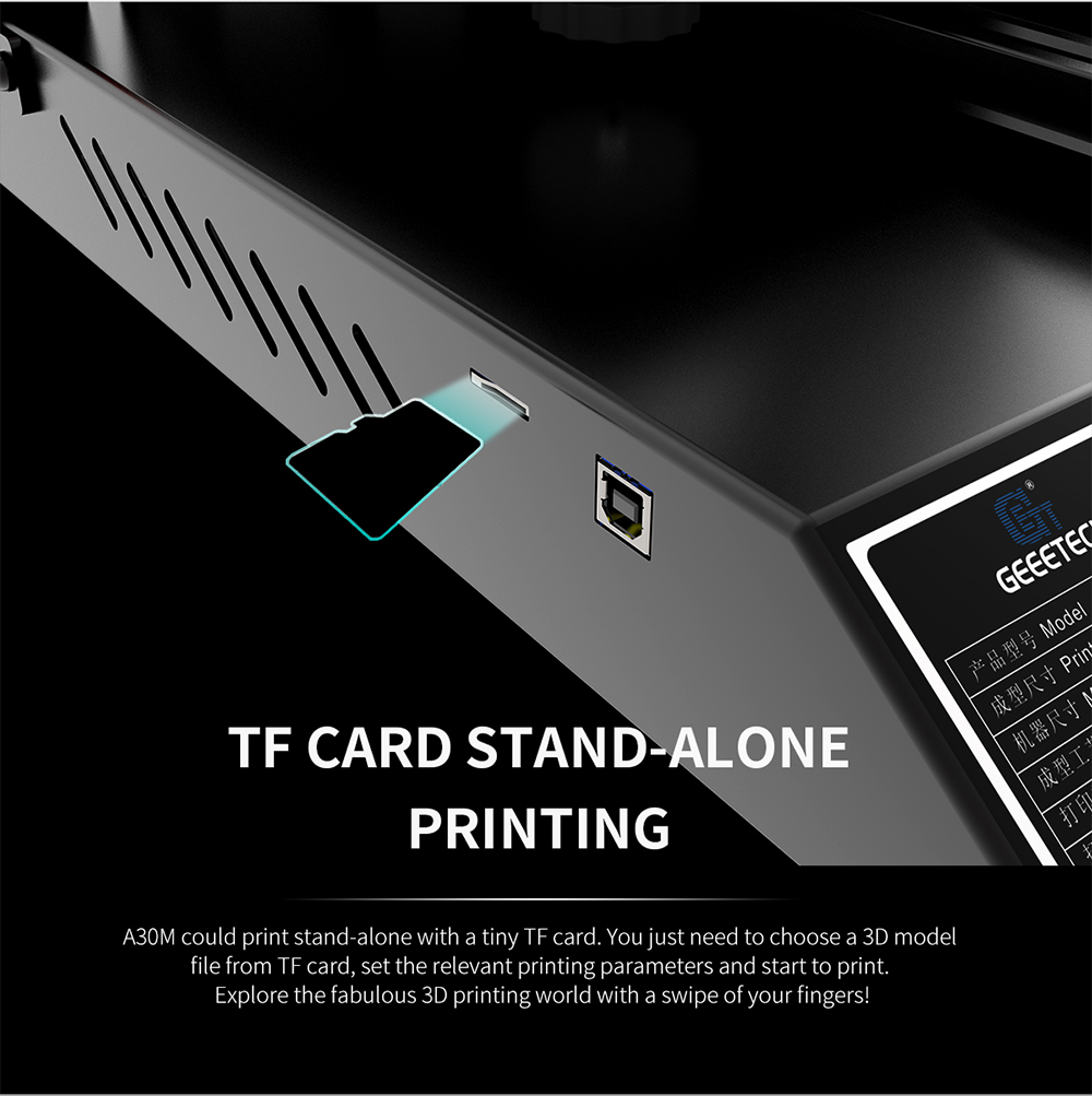 Geeetech A30M description of tf card stand-alone printing