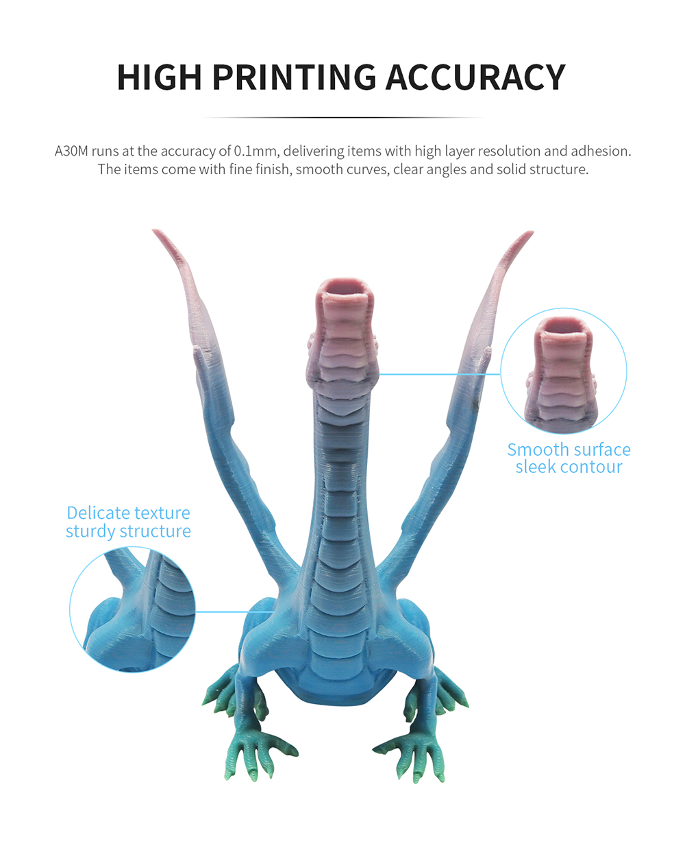 Geeetech A30M description of high printing accuracy