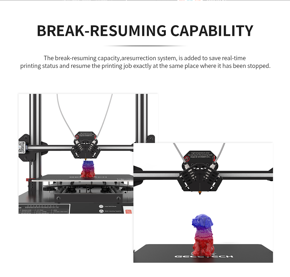 Geeetech A30M description of break-resuming capability