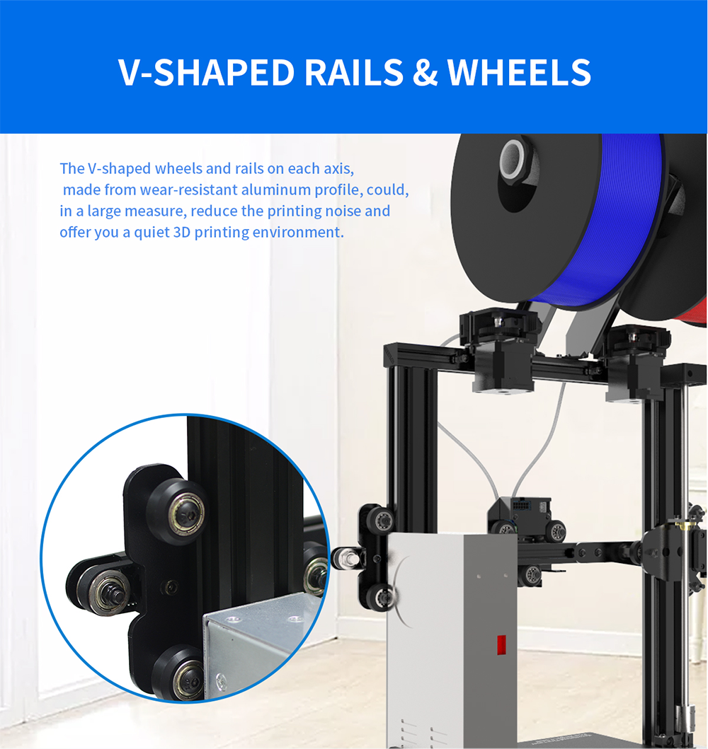 geeetech a10 m description of v-shaped rails & wheels