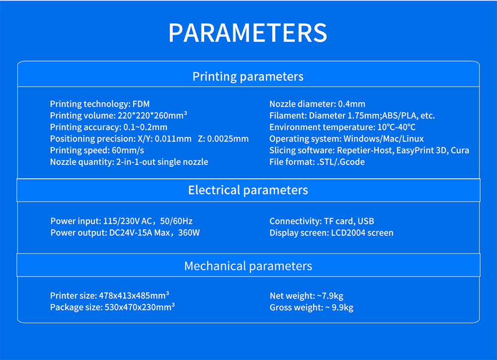 geeetech a10m specifications