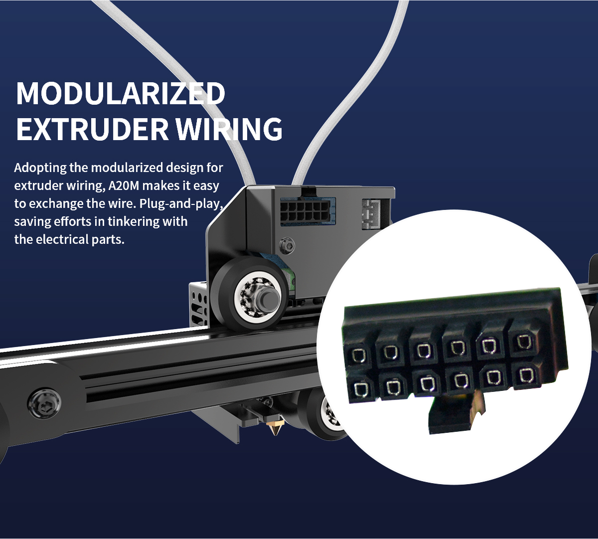 Geeetech a20m description of modularized extruder wiring