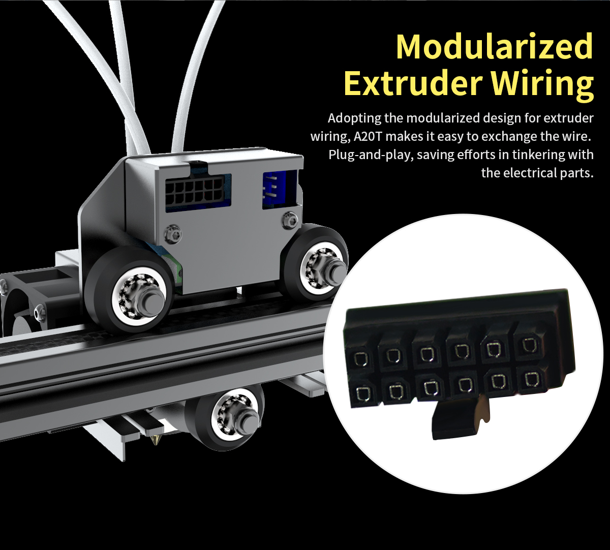 geeetech a20t description of modularized extruder wiring