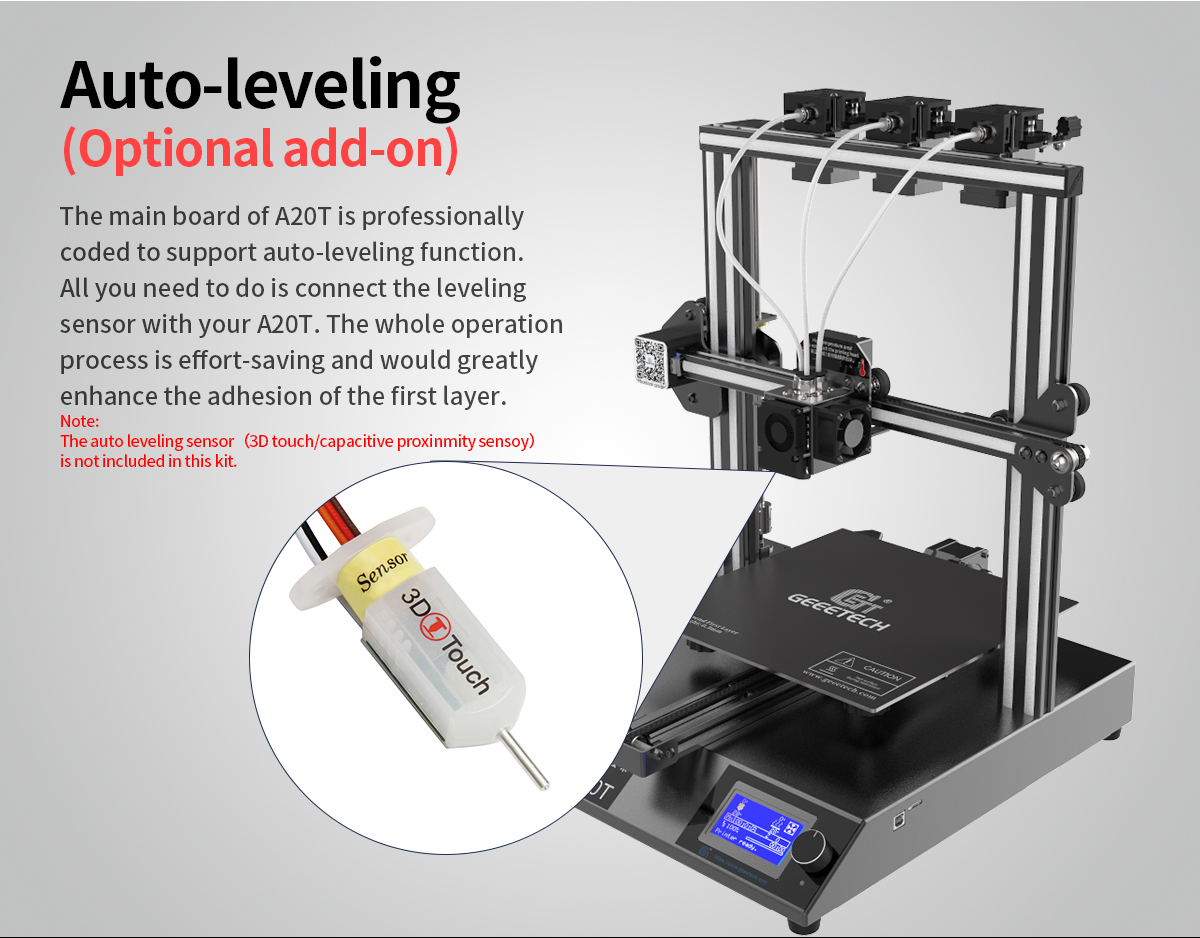 geeetech a20t description of auto-leveling