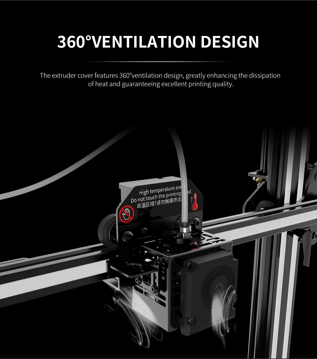 Geeetech A30Pro description of 360° ventilation desigh