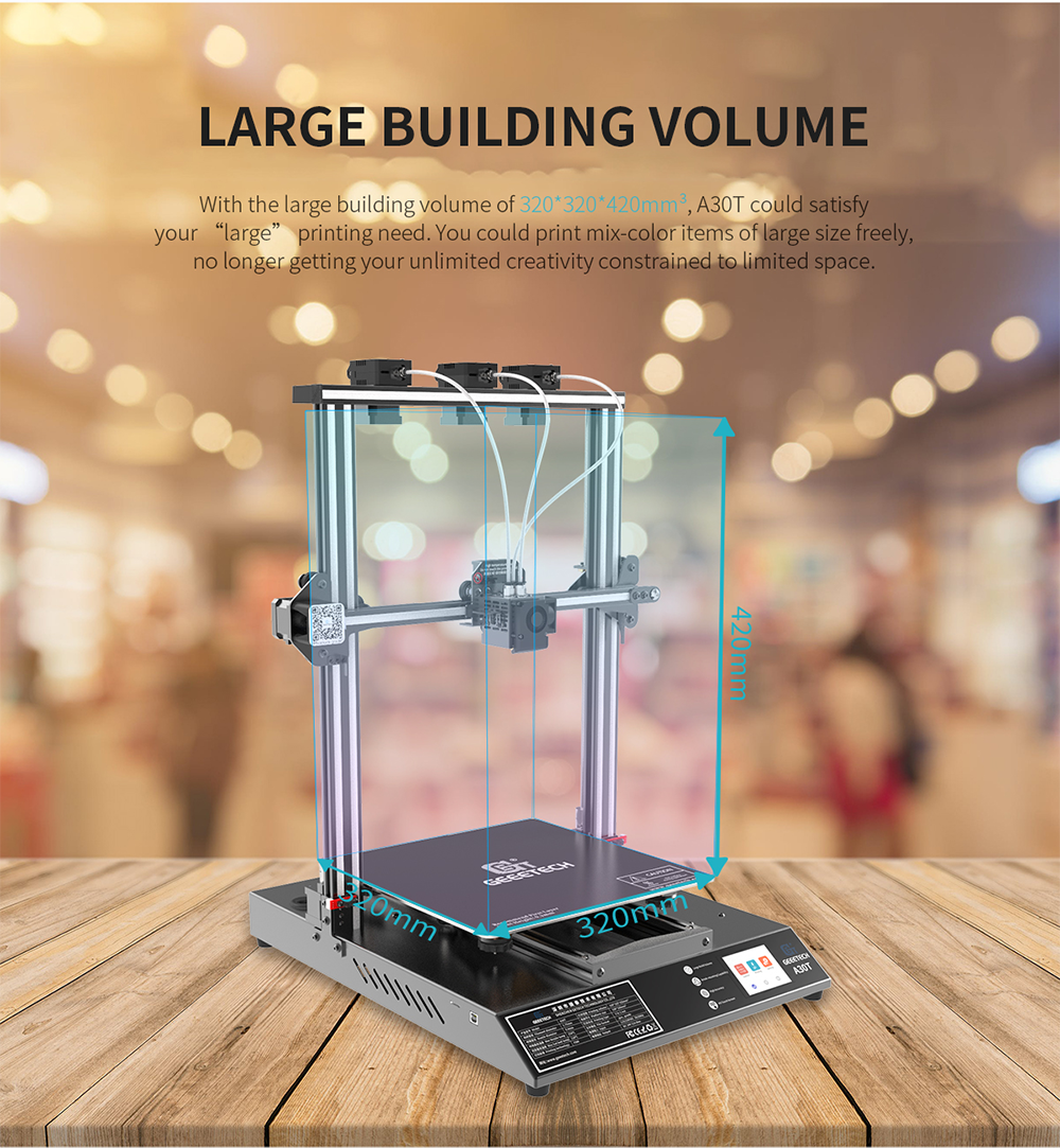 Geeetech A30T description of large building voume Geeetech A30T description of large building voume