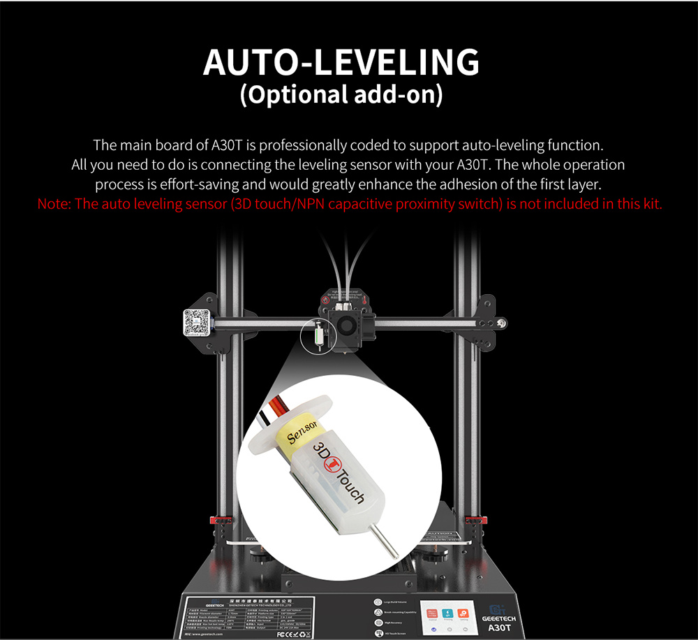 Geeetech A30T description of auto-leveling